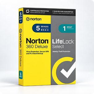 Norton 360 Deluxe with LifeLock Select software box